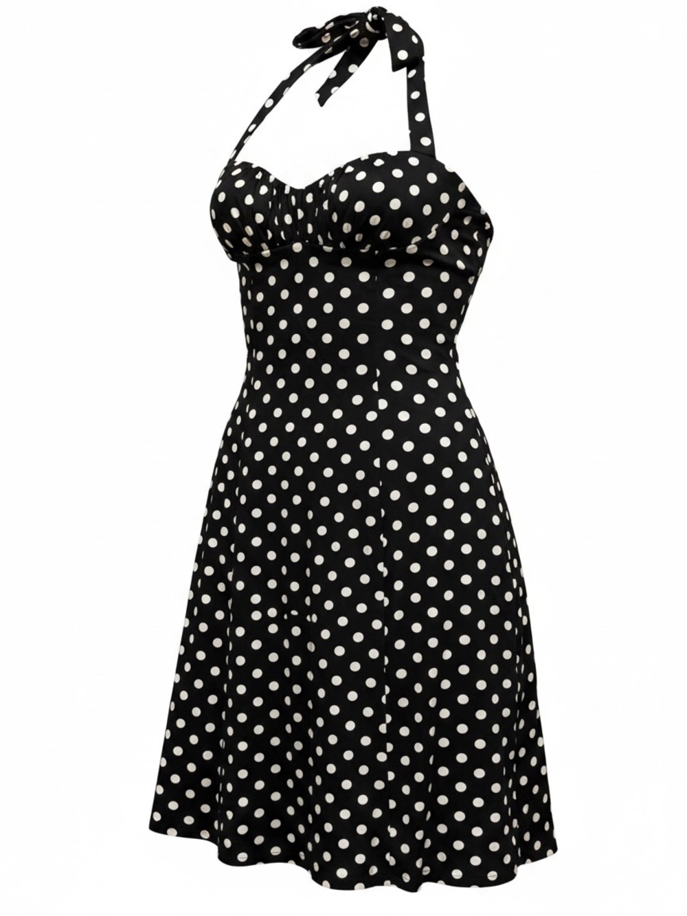 Soft Stretch cotton Polka Dot Halter Mini Dress size 4
